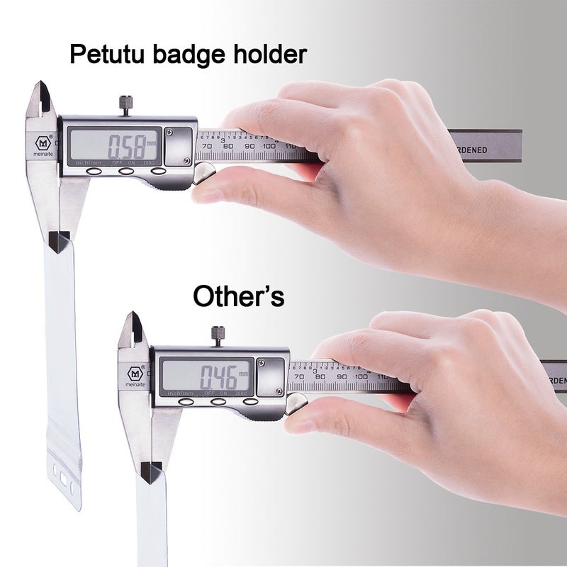 Petutu 20 PCS Clear ID Badge Holder, Vertical Clear Plastic Name Key Card Tag Holder - Image 4